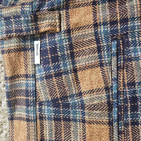 NWT Mother Denim Pleated Maven Prep Sneak Trousers In Delta Dawn Plaid size 30 - Picture 3 of 9